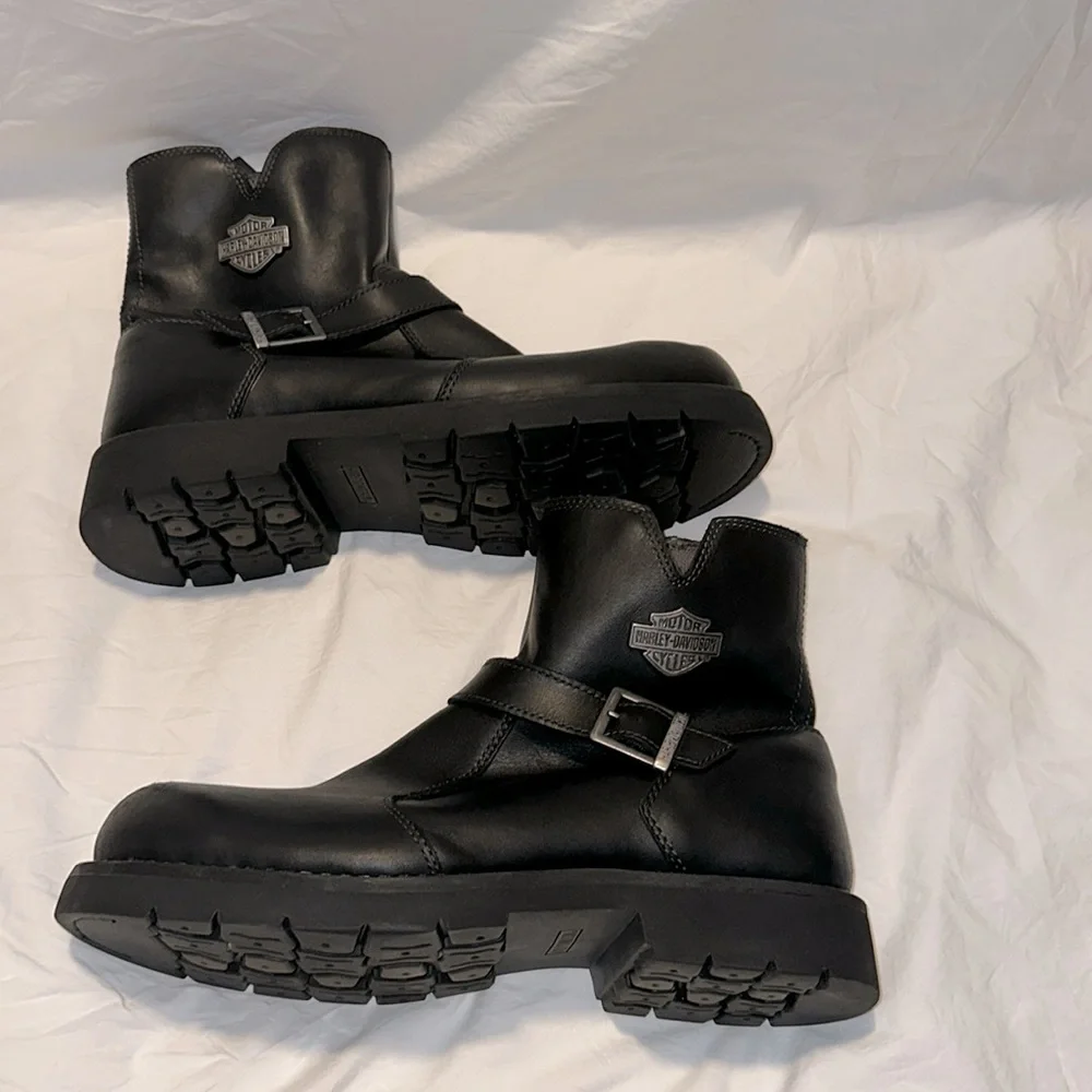 Harley Davidson Moto Riding Inner Zip Boot Size 13 M - Picture 7 of 16
